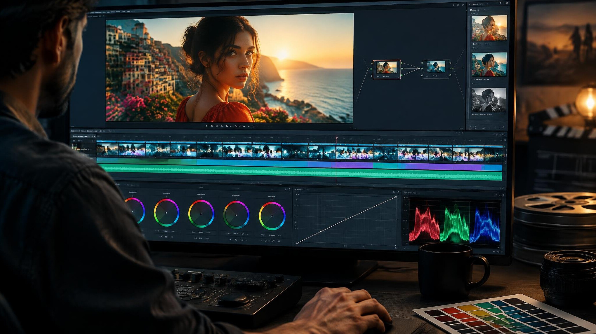 color grading timeline in editing software