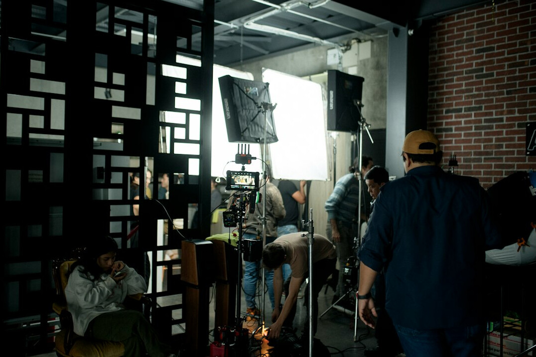 film crew on set